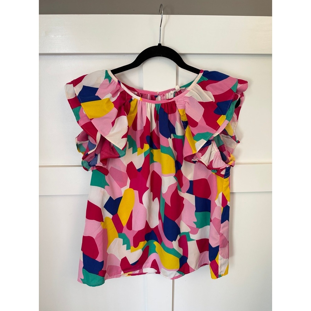 Jodifl size‎ small abstract colorful print blouse